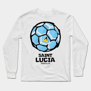 Saint Lucia Football Country Flag Long Sleeve T-Shirt